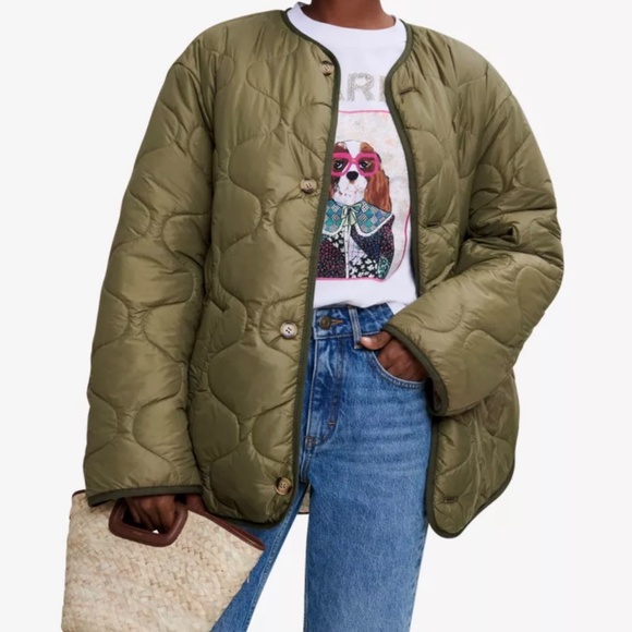 Maje Jackets & Blazers - NWT Green Maje Brandino reversible quilted jacket (size small)